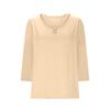 Women's T-shirt Solid Color V Neck 3/4 Sleeve Top
