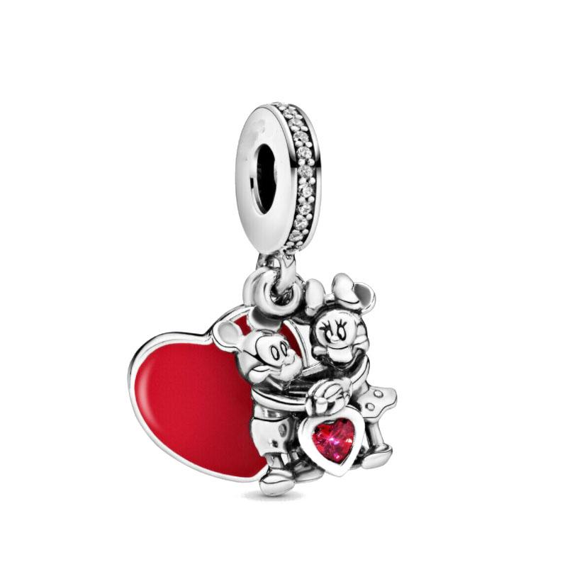 Mini Copper Mickey Mouse Hairband Car Safety Chain Clip Charm Bead Fit For Original Bracelet Diy Women'S Jewelry