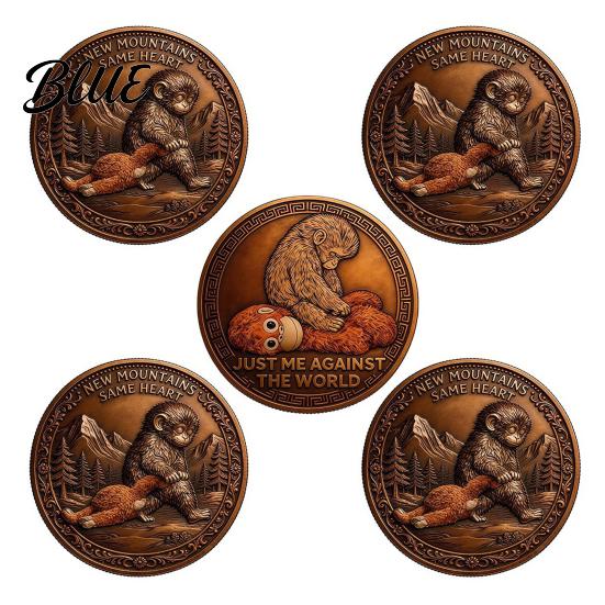 Positive Affirmation Coin Emotional Support Inspirational Monkey Challenge Pocket Encouragement Token Double‑Sided Collectible for Friends