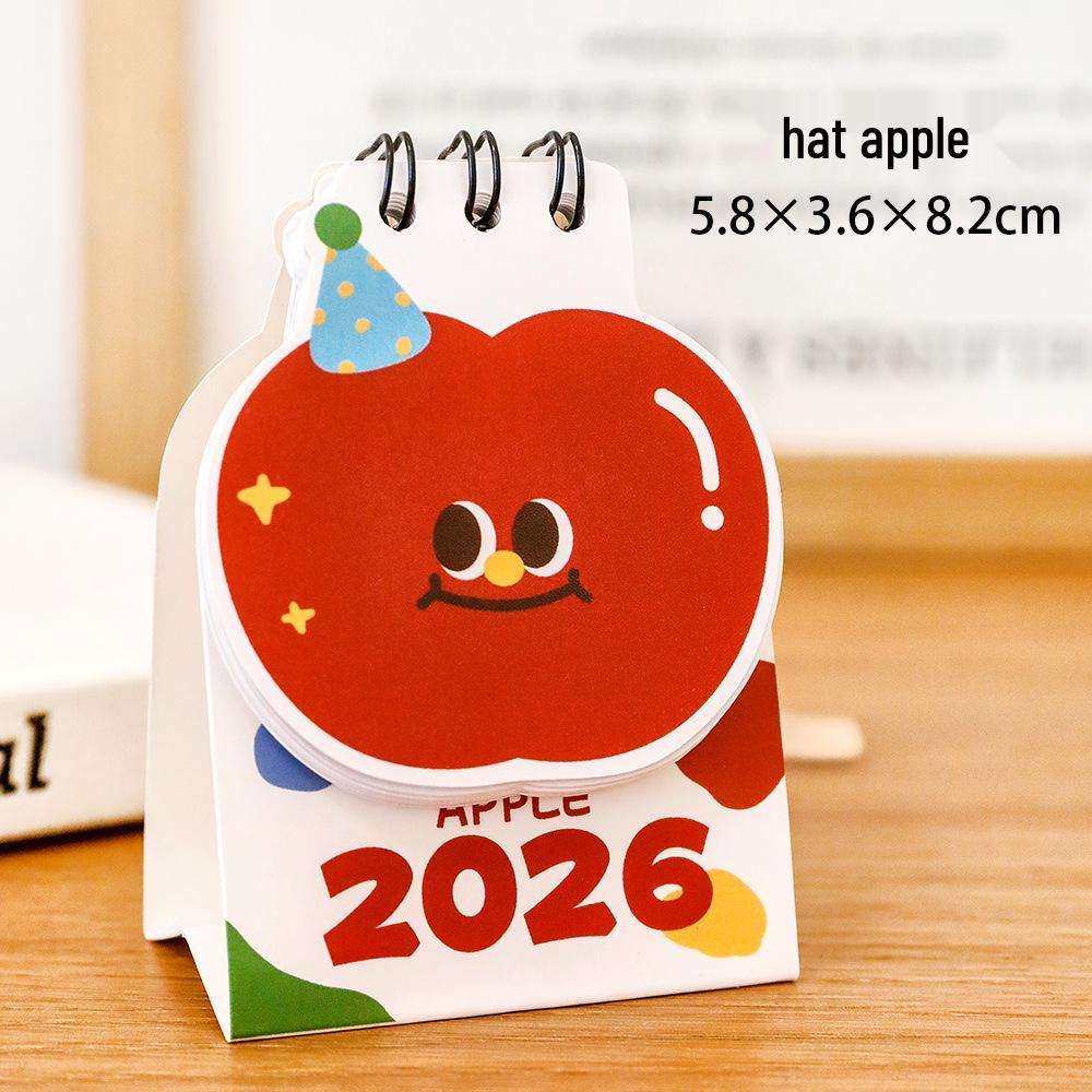 2026 Cute Apple Desk Calendar - Stylish Student Desktop Ornament and Check-in Planner Gift