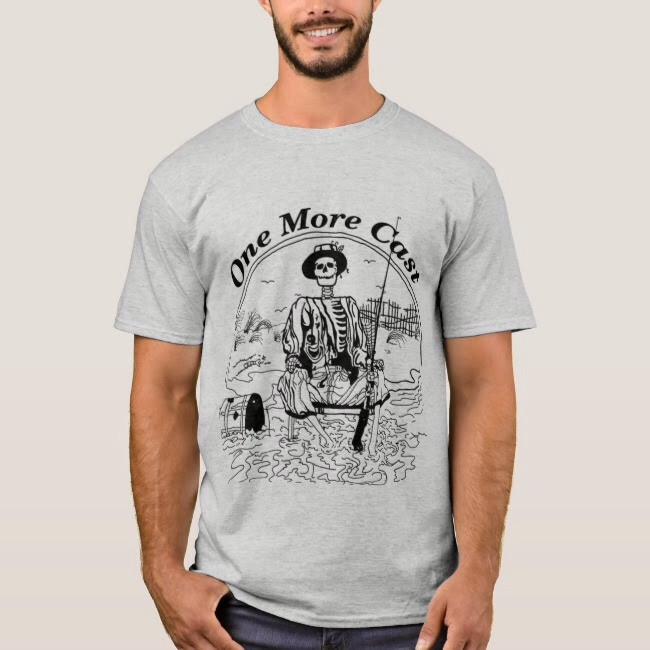 Skeleton Fisherman Graphic Tee Shirt S