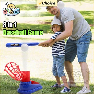 Non-Toxic Baseball Game 3 In 1 Catapult Launcher Adjustable Height Train Children Parent-Child Interactive Outdoor Sport Toy For Children Gift