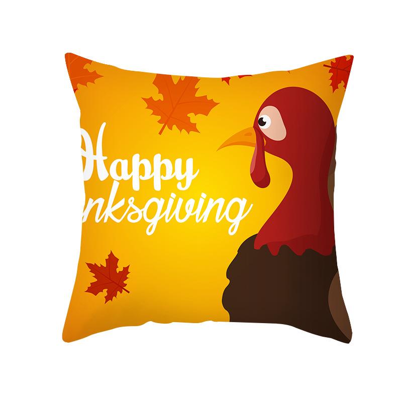 New Pumpkin Thanksgiving Pillow Cover Ins Nordic Peach Skin Printed Cushion Cushion Cover Home Products