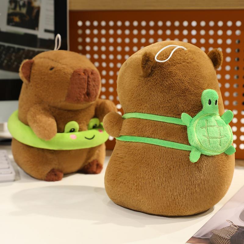 Cute Capybara With Basketball French Fries Cartoon Stuffed Animal Capybara Accompany Sleep Doll Xmas Gifts