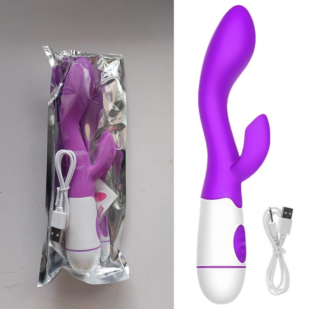 Rechargeable Silicone Dual Vibration G-Spot Vibrator for Women - Masturbation Massager