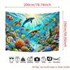 2D Ocean Animals Backdrop Underwater World Dolphin Turtle Fish Kids Birthday Party Banner