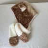 Women’s Hat Reindeer Plush Hat and Scarf Set - Winter Cute Warm Earflap Hat