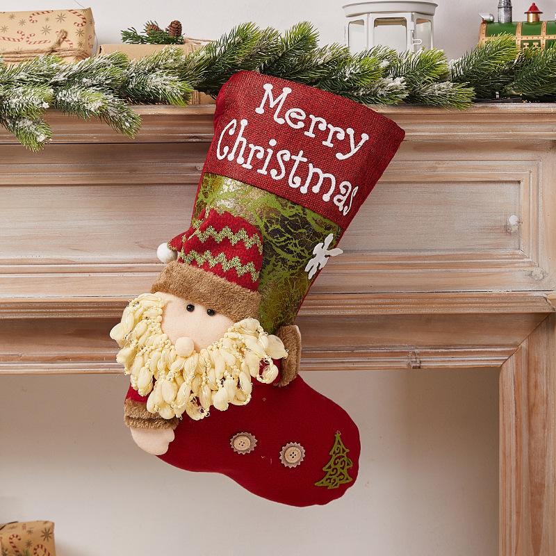 Christmas Sock Gift Bag Christmas Decorative Sock Christmas Eve Christmas Gift Children's Christmas Tree Pendant Candy Bag