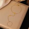 Gold-Plated Double Layer Thin Chain Stainless Steel Hand Chain Jewelry