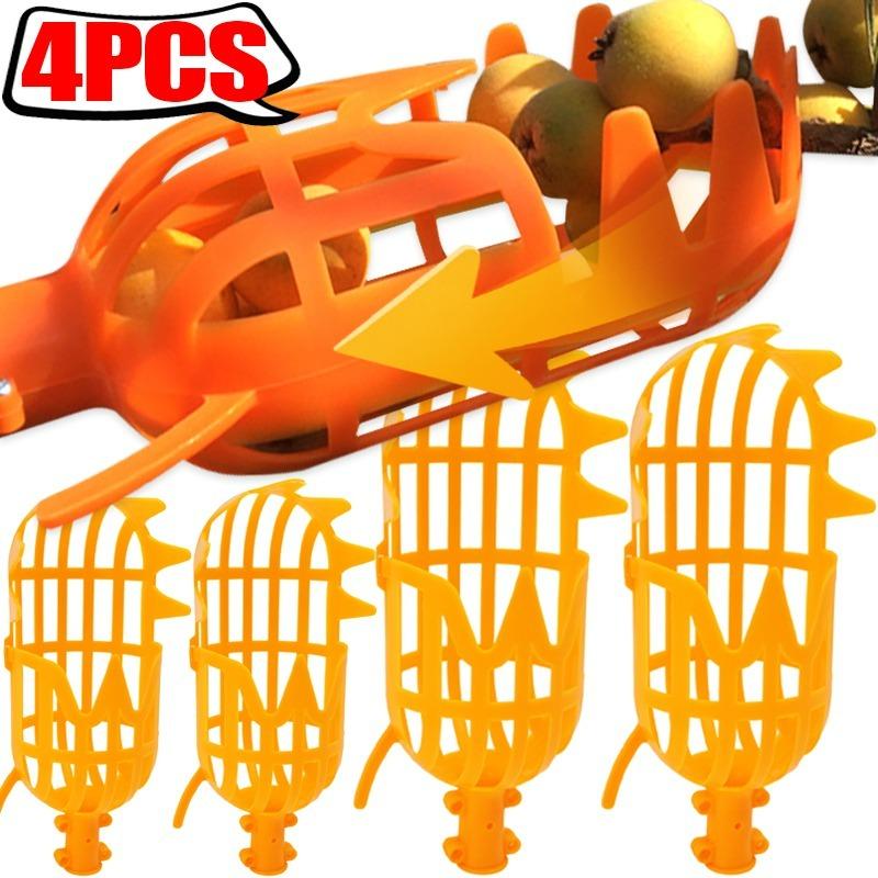 1/4 Pezzi Raccoglitore di Frutta Cesto da Raccolta Plastica Giardino Cucchiaio Raccogli Frutta Strumento per Pesche Ciliegie Mele Attrezzatura per la Raccolta in Giardino