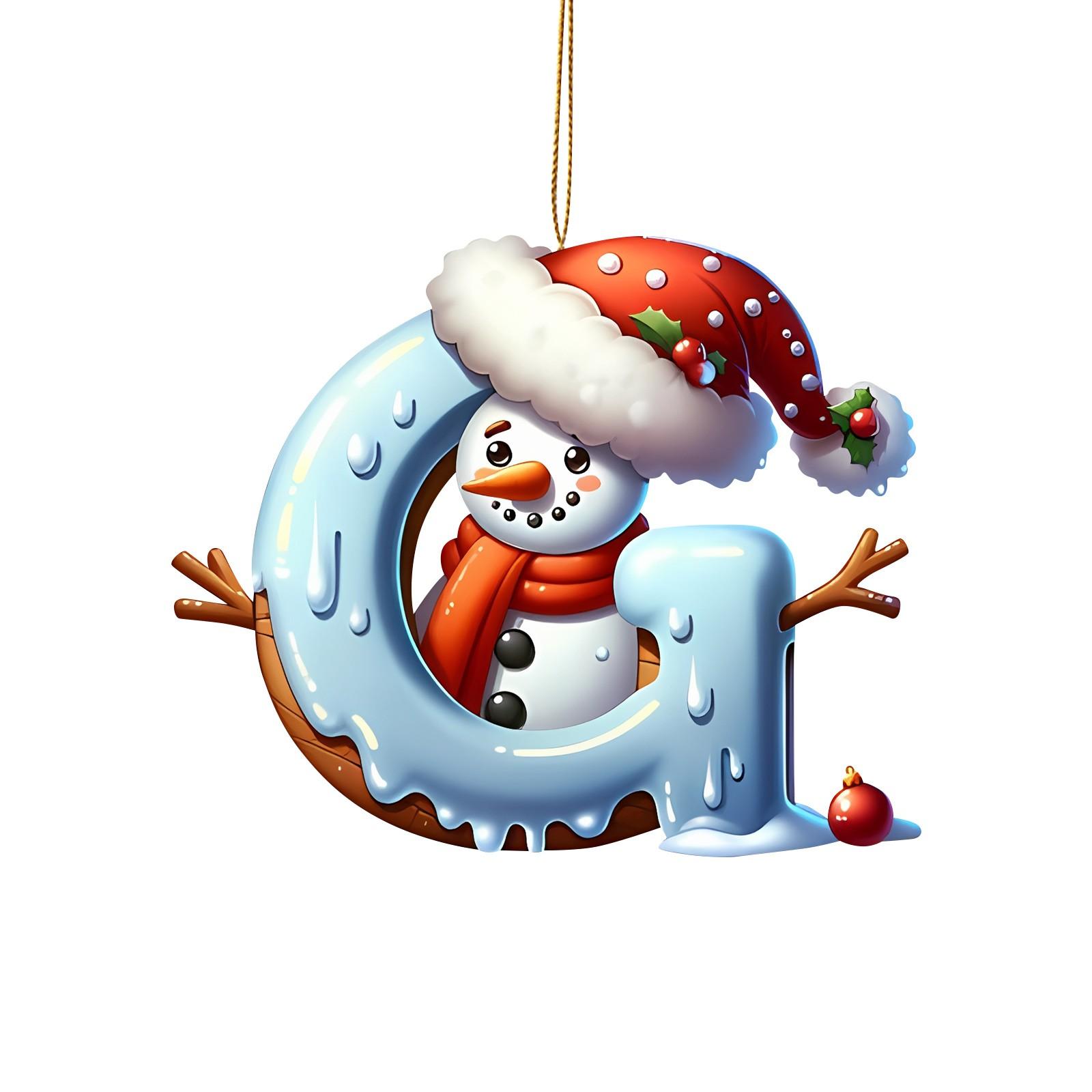 

2D Acrylic Flat Christmas Letters Ornaments Hanging Xmas Alphabet Letters For Christmas Tree Pendant Christmas Decoration One Size