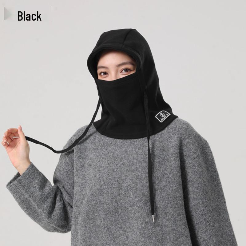 Velvet Warm Pullover Hat with Integrated Face Mask and Neck Warmer - Windproof, Coldproof for Autumn/Winter Sports & Cycling
