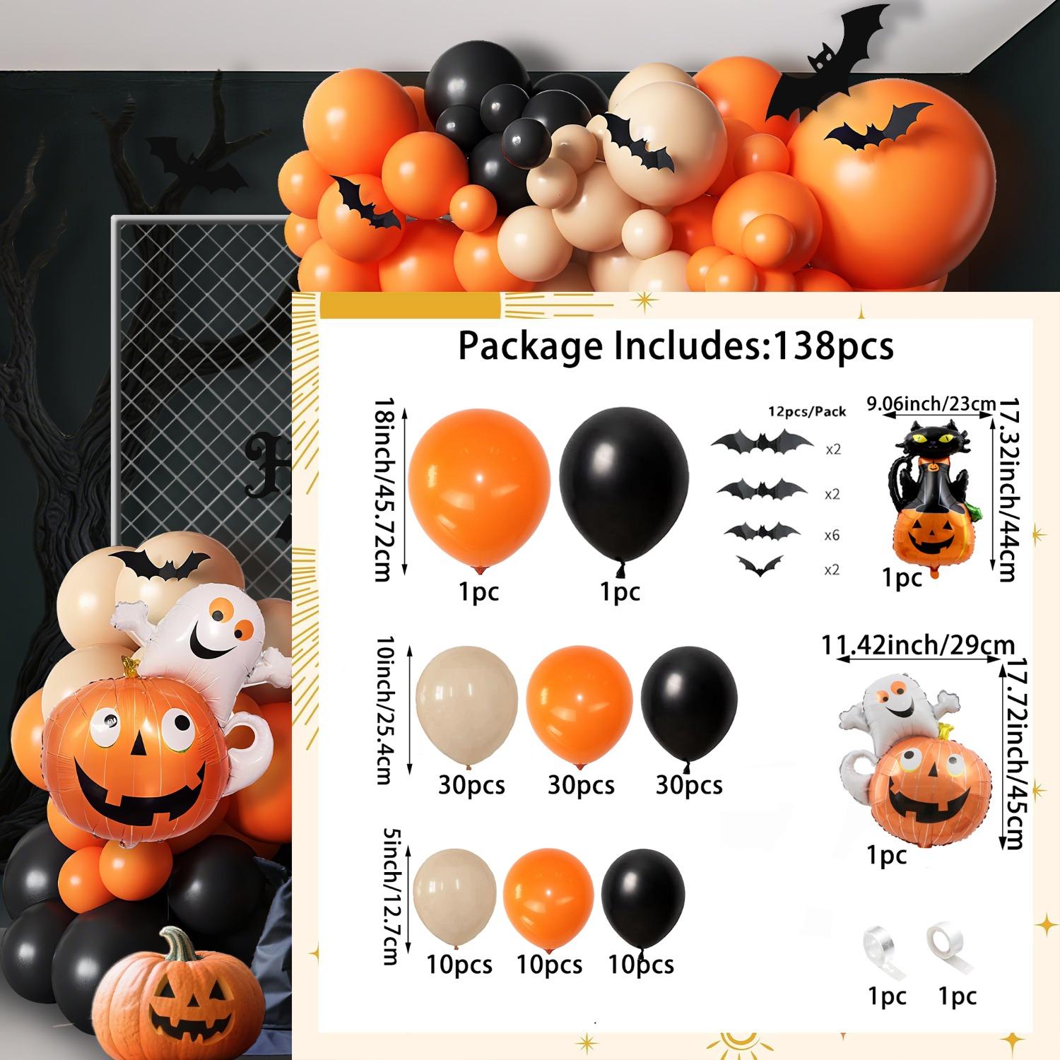 

138-piece Halloween Balloon Arch Set in Black and Orange Suitable for Halloween Parties Birthday Themes and Other Events Other