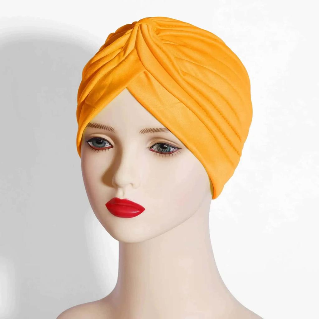 New Women Solid Color Hijab Turban Cancer Beanie Bonnet Inner Hijabs Cap Hair Loss Chemo Hat Elastic Head Cap Muslim Indian Hat