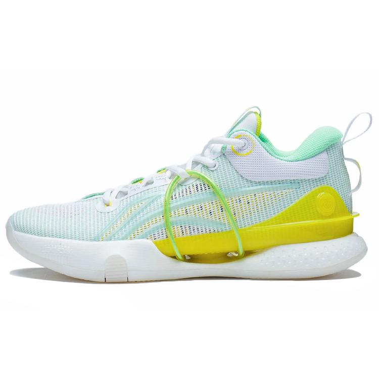 New LINING Flash Strike 8 Summer Edition Basketball Shoes Men Low Top Standard White/Light Mint Green ABAS015-1