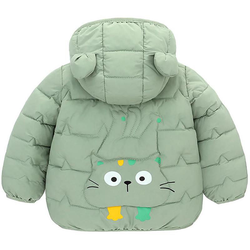 Copii Băieți Jachete ușoare cu glugă din puf Îmbrăcăminte exterioară călduroasă Toamnă Copii Fete Paltoane Desene animat Dinozaur Print Îmbrăcăminte casual