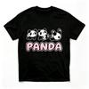 Kawaii Multiple Pandas Red Heart Print Tshirt Unisex Wounisex Cute Cartoon Panda Graphic Short Sleeve Tees Modal Loose Casual Tops