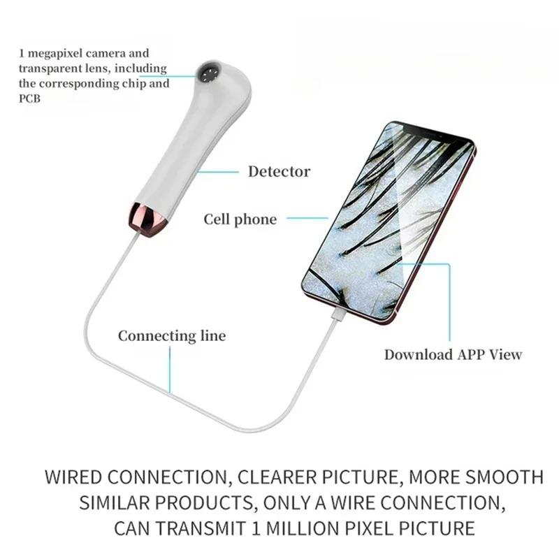Multifunctional Scalp Skin Hair Follicle Detector HD Visual Skin Analyzer Machine Magnifier Dermatoscope Phone Tablet Connection