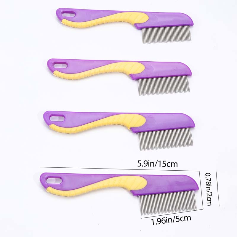 

4pcs Pet Combs Stainless Steel Short Needles Dog Cleaning Hair Brush Remove Nits Comb Pet Grooming Brushes Density Teeth Deshed