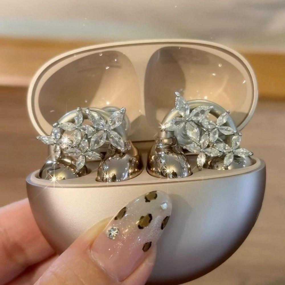 Transparent Butterfly Earrings Exquisite Wings Ear Clip Flash Rhinestone Ear-Clip  Masquerade