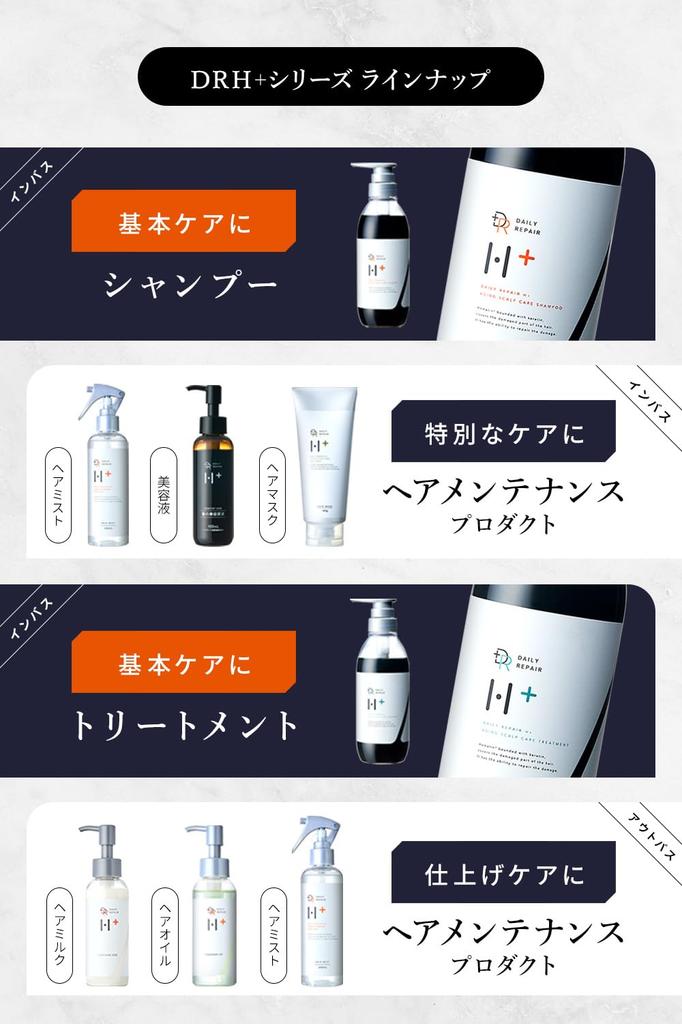 Scalp Shampoo 400ml Treatment 390g Aging Care Damage Serial Number Included DRH+ & [Hematin Repair] (2-Piece Set)