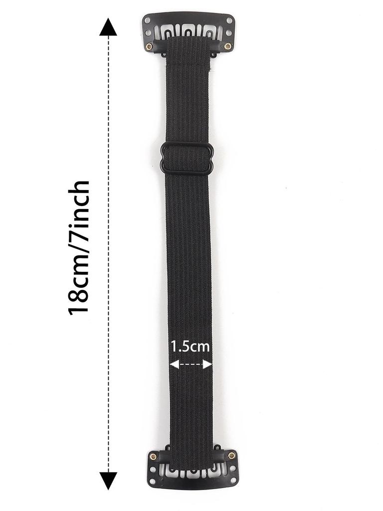 Fascia lifting viso nera a forma di V regolabile con clip elastica BB antirughe da 1,5 cm