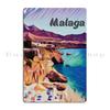 Balcony Of Europe BalcCBn De Europa MCAlaga Spain Illustration Drawing Freestyle Watercolor Metal Sign Create Wall Pub