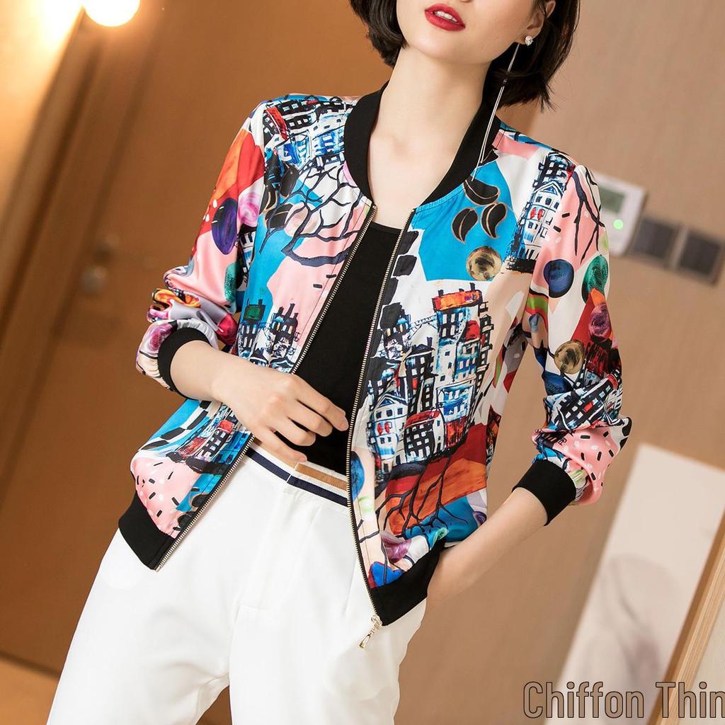 2025 Chiffon Printed Jacket: Women's Slim Spring/Summer Korean Sun Protection