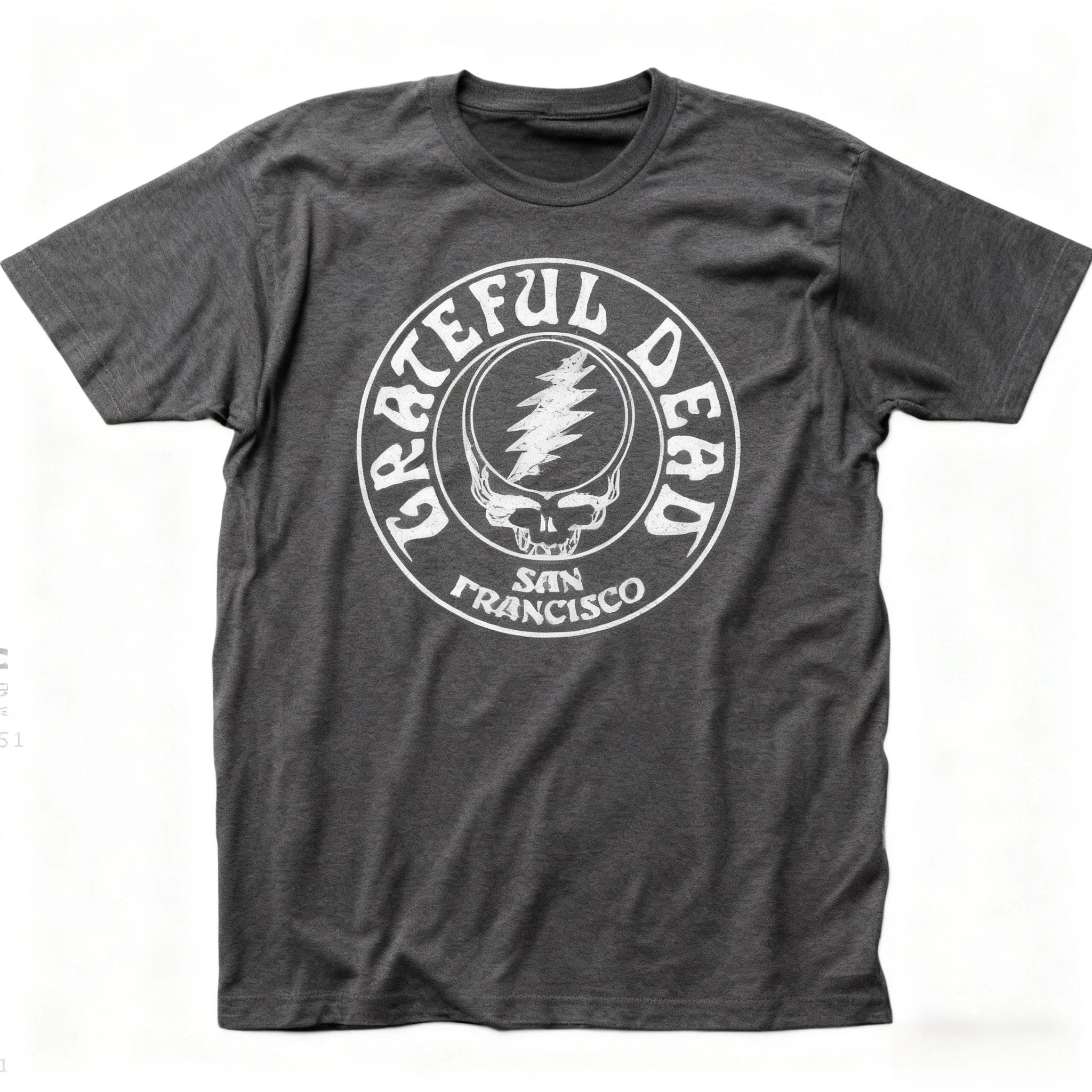 

Grateful Dead Opaque Skull T Shirt Unisexs Women Rock Music Classic Band Tee Round Neck Short Sleeve Loose Oversized Tee Black 4XL