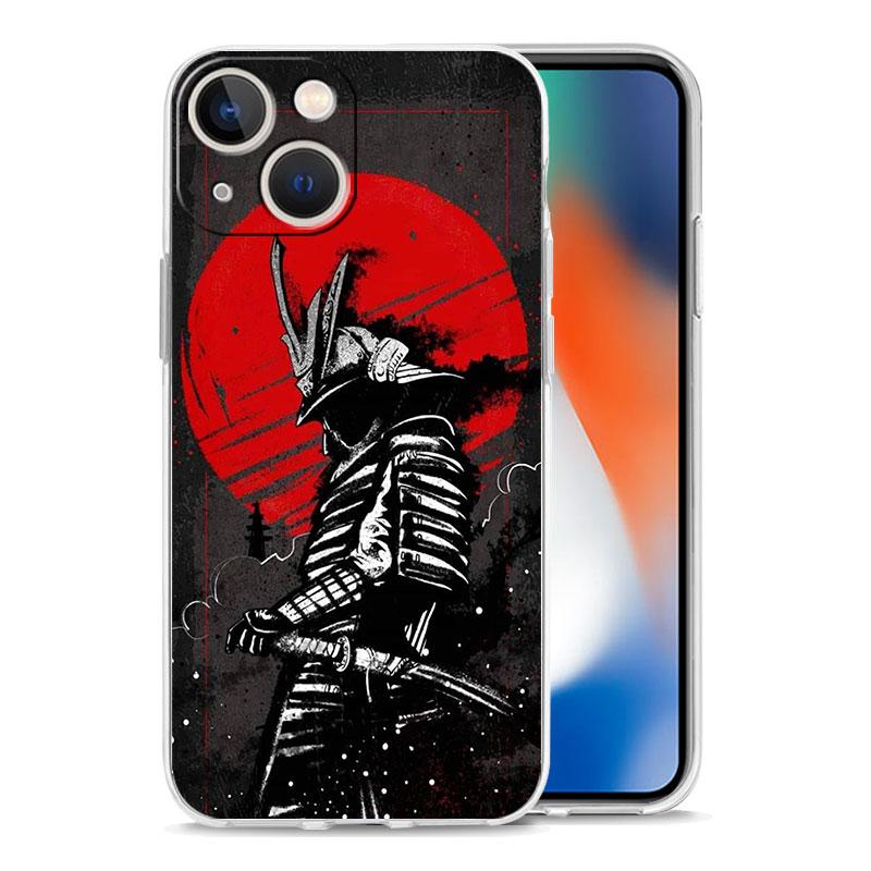 Phone Case For iPhone 17 Air Cases iPhone 16 15 12 13 14 Pro Max SE 7 8 Plus iPhone11 Clear Cover Japanese Bushido Samurai