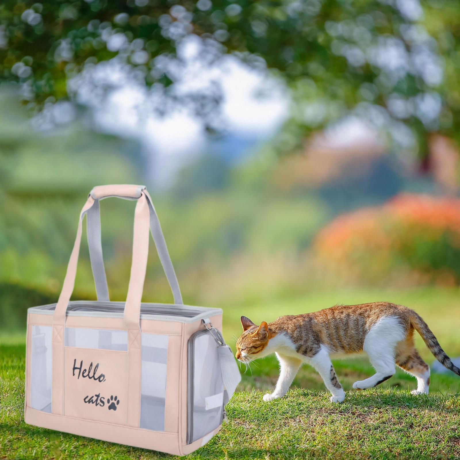 

Pet Carrier Bag for Dog Cat Holder Mesh Comfortable Breathable Kitty Soft Hiking Walking рожевий