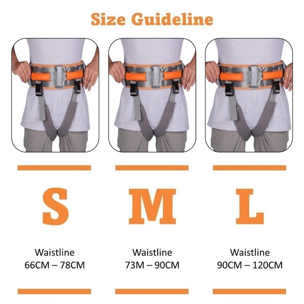 Orange Transfer Gait Belt Assist Secure Walking Device Gait Transfer Belt for Patients Ambulation Medical Supplies