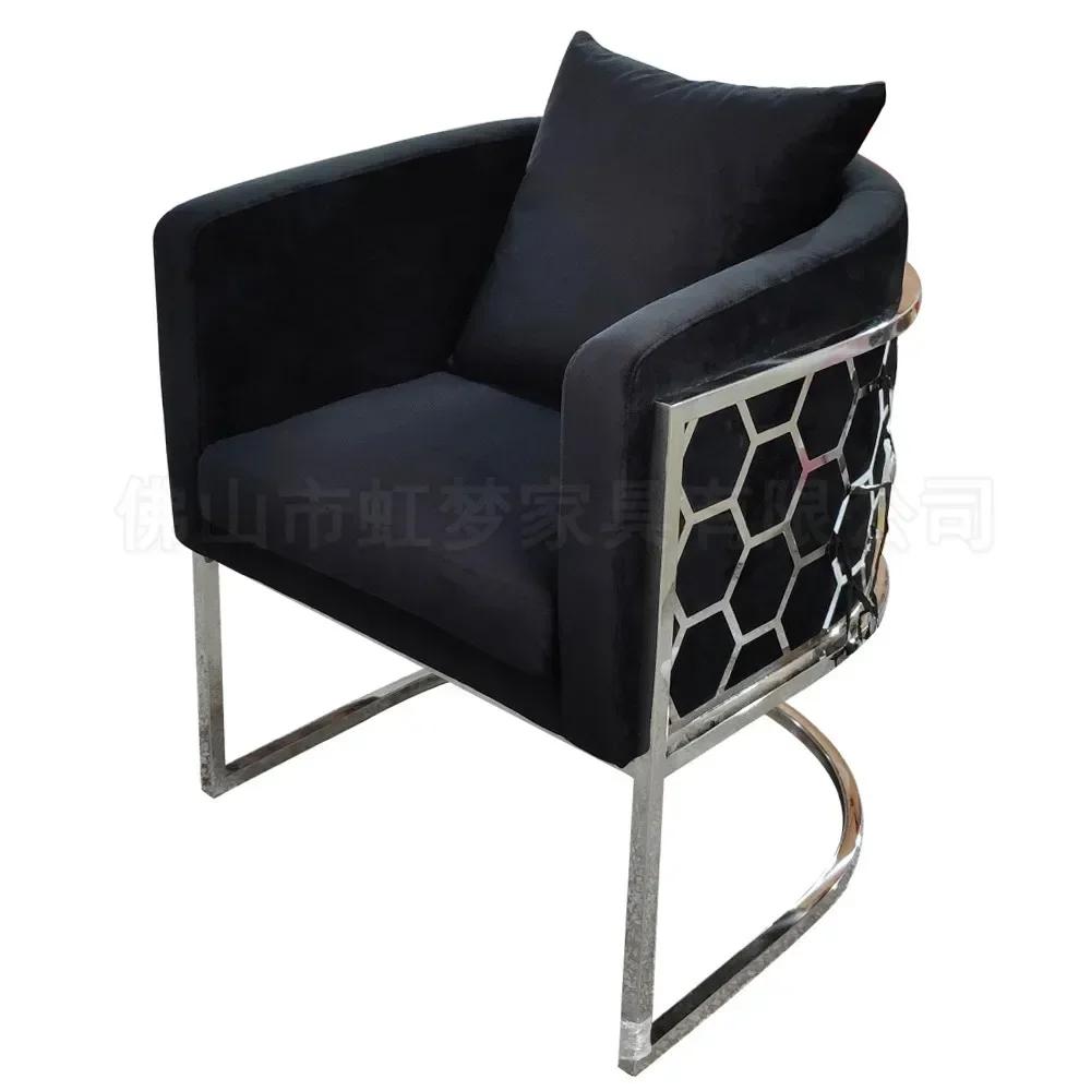 Nordic Living Room Chair-Fabric Upholstery,Light Luxury Design,Single Leisure Seat with Backrest & Armrest,Comfortable Furniture