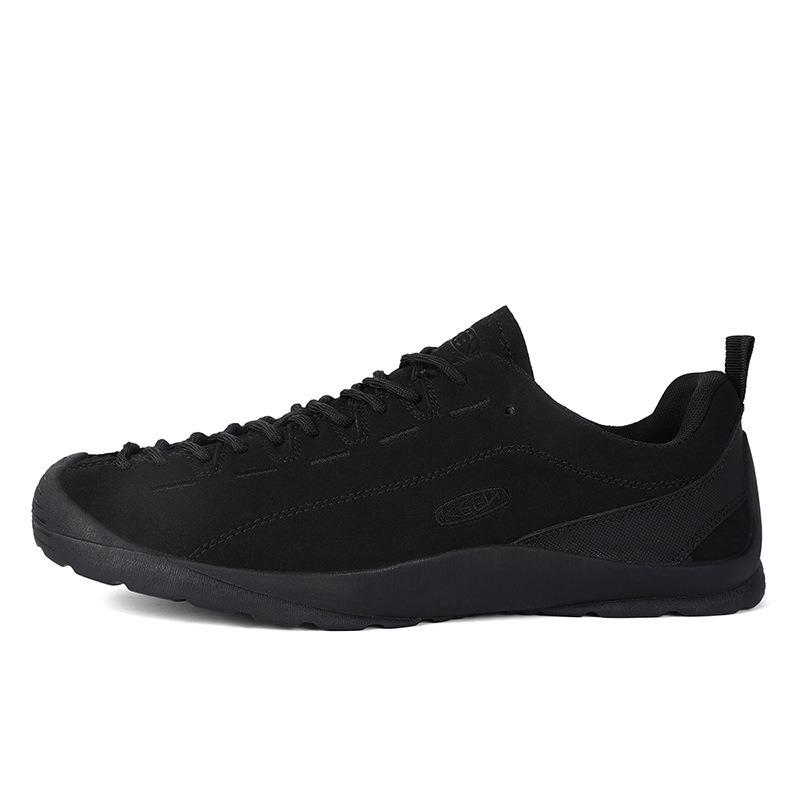 

Keen outdoor hiking platform casual versatile sports shoes leather color matching running shoes men and women breathable fashion versatile 35 чёрный