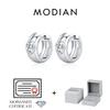 MODIAN Oval Moissanite Lab Diamond Ear Buckle 925 Sliver Exquisite Sparkling Hoop Earrings For Women Fine Jewelry