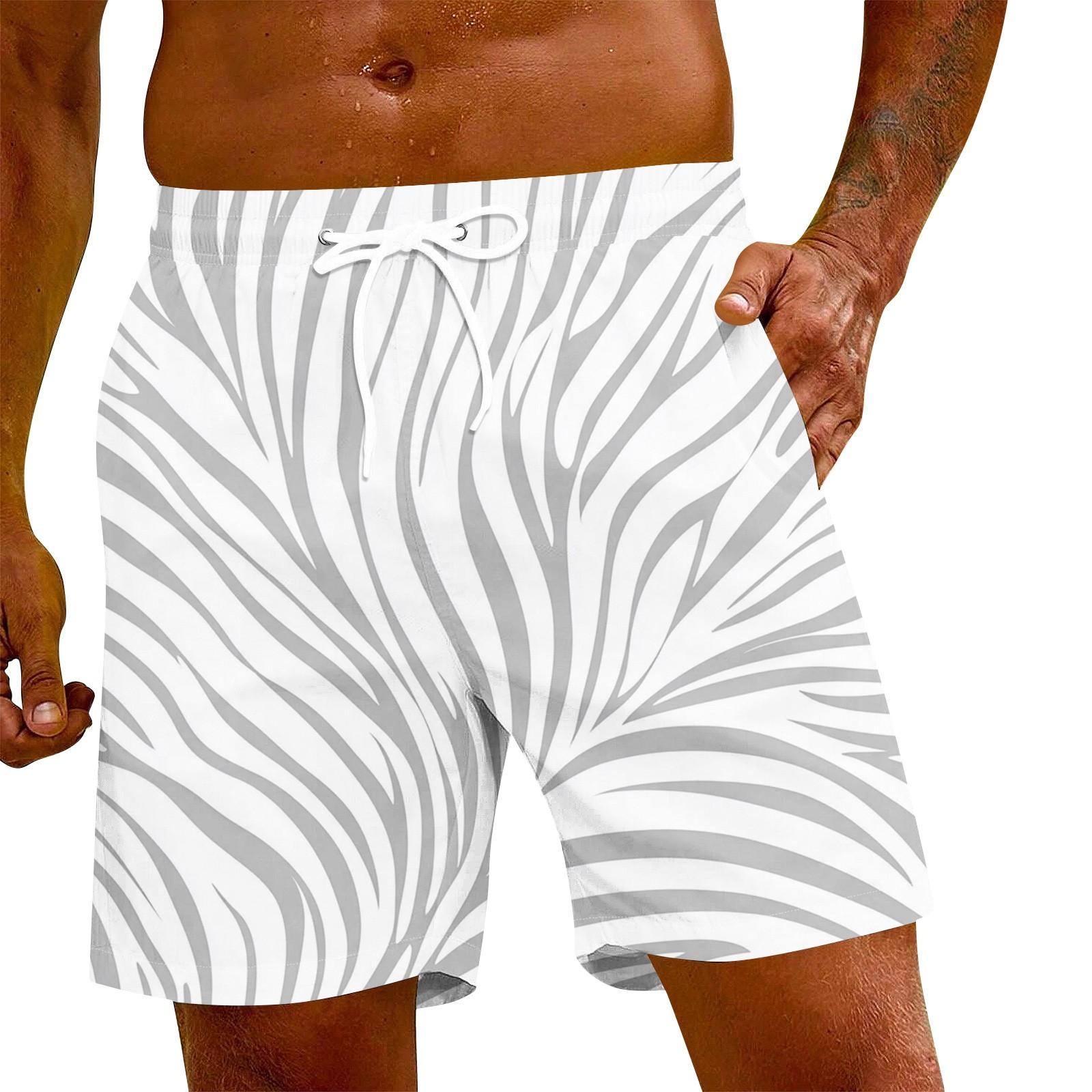 

Мужские модные повседневные штаны для йоги с принтом и эластичным поясом, пляжные шорты XXXXL белый