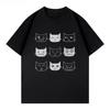 Muster T-Shirt Hohe Qualität Kurzarm Atmungsaktiv Vielseitig Bedruckt 100% Baumwolle Katzenmuster Streetwear T-Shirt