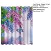 Floral Shower Curtain Spring Farmhouse Bathroom Curtain Waterproof Flowers Butterflies Leaves Bath Curtain with Hooks for Dormitory Shower Bathtub