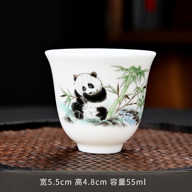 Suet Jade Porcelain High-end Teacup Household Tea Cup Chinese Ceramic Kung Fu Tea Set Suet Jade Porcelain Guofeng Single Cup