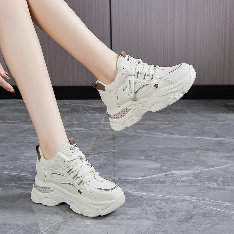 Dad Shoes Mädchen Winter 2025 Neu Vielseitig Klein Dicksohlig Fleece Warm Lässig Sportlich Kleine Weiße Schuhe