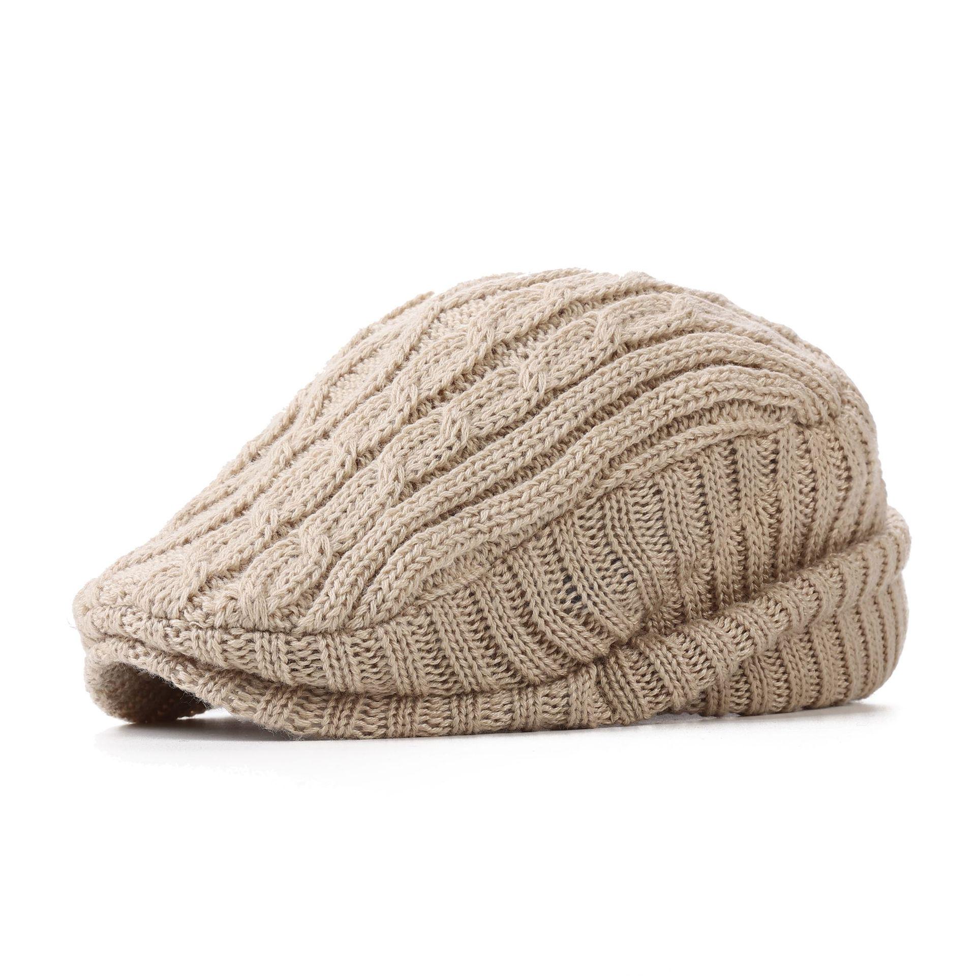 

Versatile Knit Beanie/Beret with Ear Protection: Warm Velvet-Plus Duckbill Cap for Men and Women - Perfect for Autumn and Winter M (56-58cm) брудно-білий