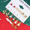 6 Pairs Of Women Earrings Christmas Series Christmas Tree Snowman Deer Pattern Earrings Fashionable Cute And Simple Accessories