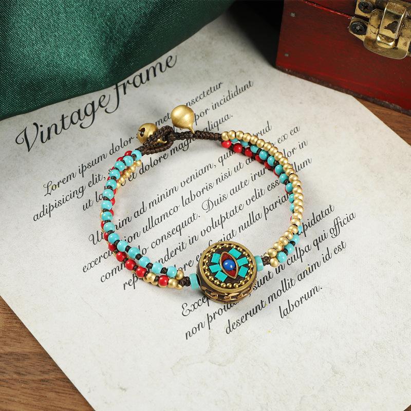 Original design Nepal Tibetan braided bracelet retro personalized bell hand rope Xizang bracelet women