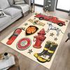 1PC Firefighter Firetruck Non-Slip Floor Carpet Compatible for Office&Living Room&Bedroom&Dining Room - Flat- Soft & Pattern, Vibrant Colors-W227
