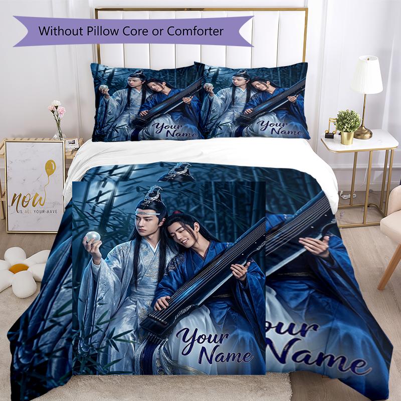 3pcs Custom Name Era Dreams Printed Bedding Set Duvet Cover Closure Includes 1 Duvet Cover & 2 Pillowcases, Soft and Comfortable for All Seasons.