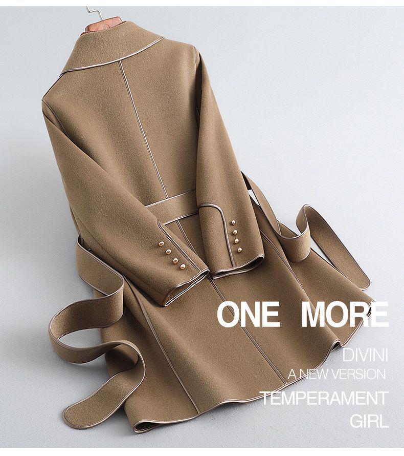 Korean-Style Woolen Coat: Women's 2025 Autumn/Winter Mid-Length Double-Sided Trendy Top