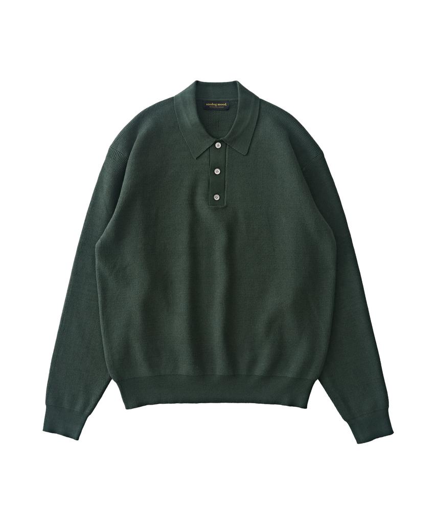 ANALOG MOOD Hazzi Button-Up Collar Knit (Khaki)