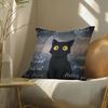 Funny Cat Thinking Network Pattern Cushion Cover Silky Elegant Comfort Sofa Bed Invisible Zipper Beach Pillowcase