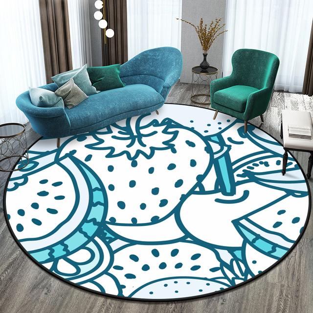 Cute Cartoon Pattern Round Carpet Floormat Living Room Carpet In Children 'S Crawl Play Area Washroom Floor Mat Area Rug Door Mat