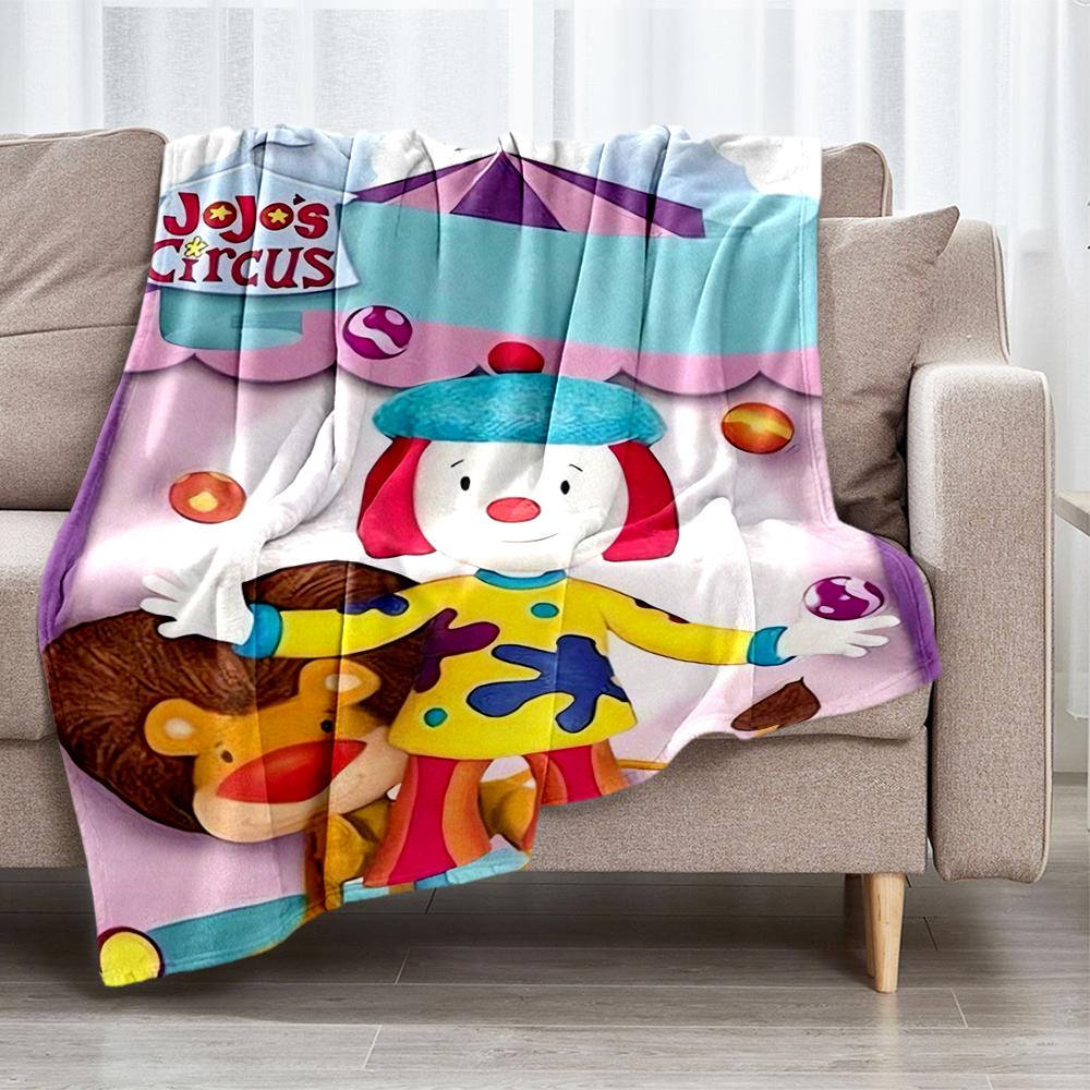 JoJo's Circus Theme Printed Blanket - Perfect for Couch, Bed, Travel & Outdoor Use | Machine Washable, Cozy & Durable.